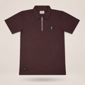 Premium Ribbed Zip Polo Tee – Deep Burgundy Edition