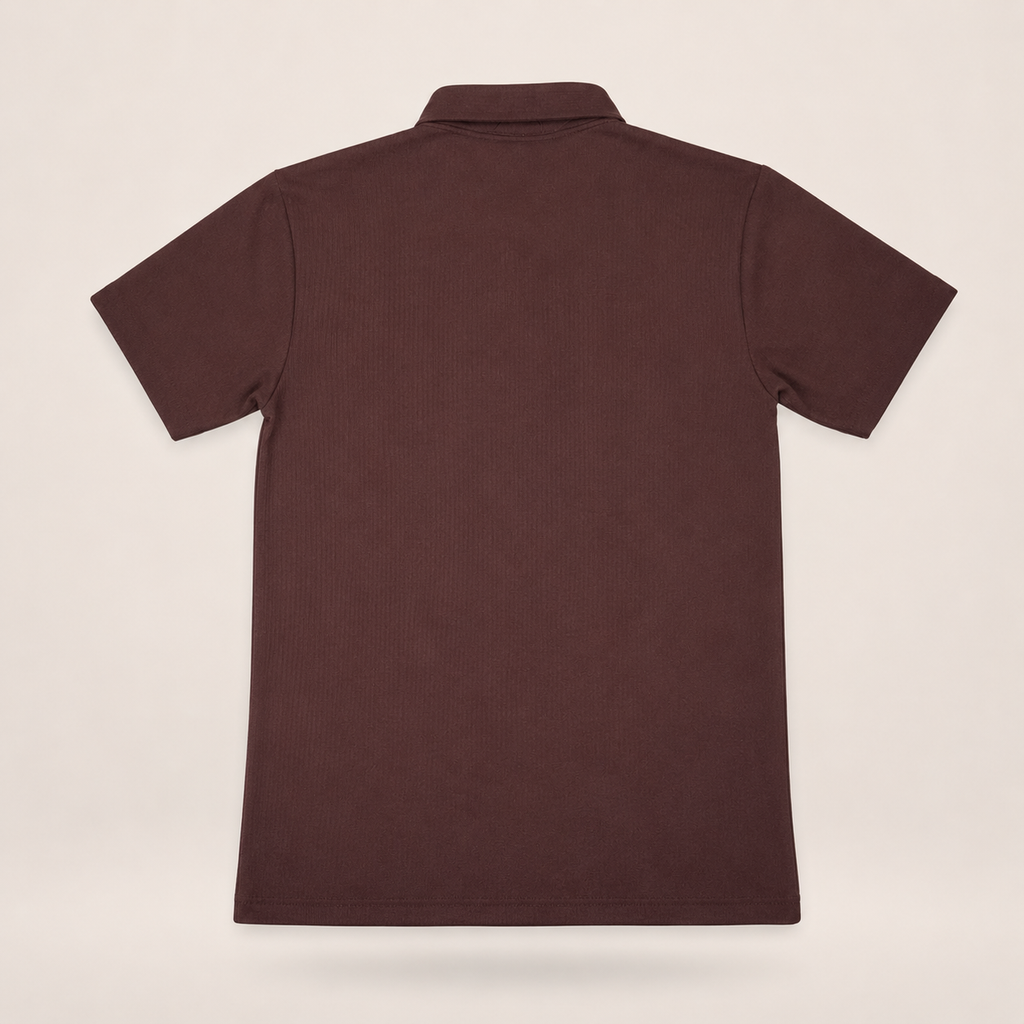 Premium Ribbed Zip Polo Tee – Deep Burgundy Edition