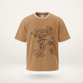 Sandstone Looney Tunes Oversized Tee — Bugs Bunny & Taz Line Art