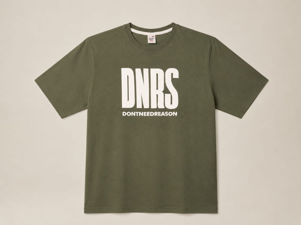DNRS "Don't Need Reason" Oversized Tee – Olive Green Premium Streetwear T-Shirt