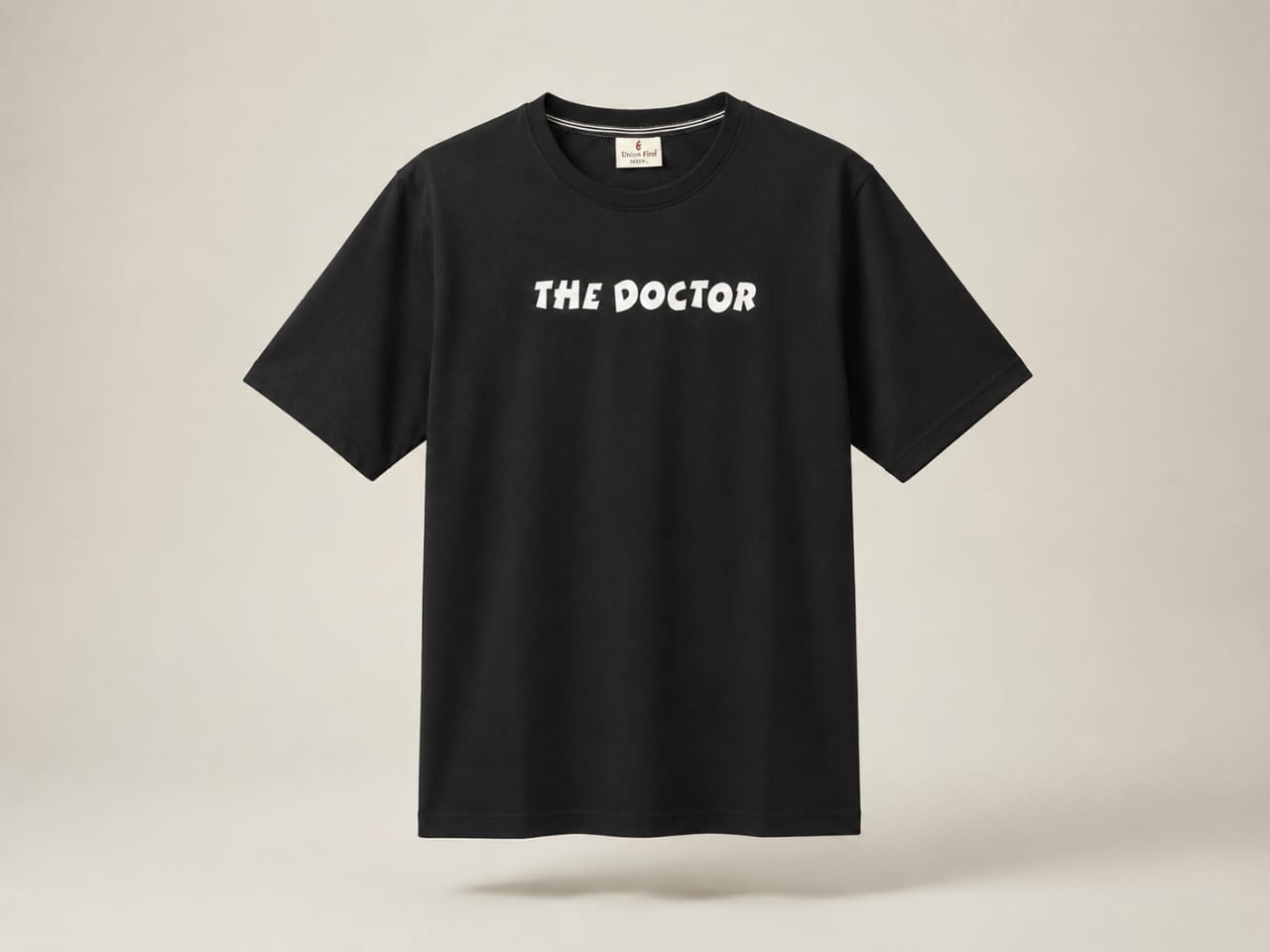 The Doctor Oversized Tee – Classic Black Minimal Graphic Streetwear T-Shirt