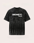 Money Talks Acid Wash Oversized Tee | Premium Streetwear Graphic T-Shirt | Black