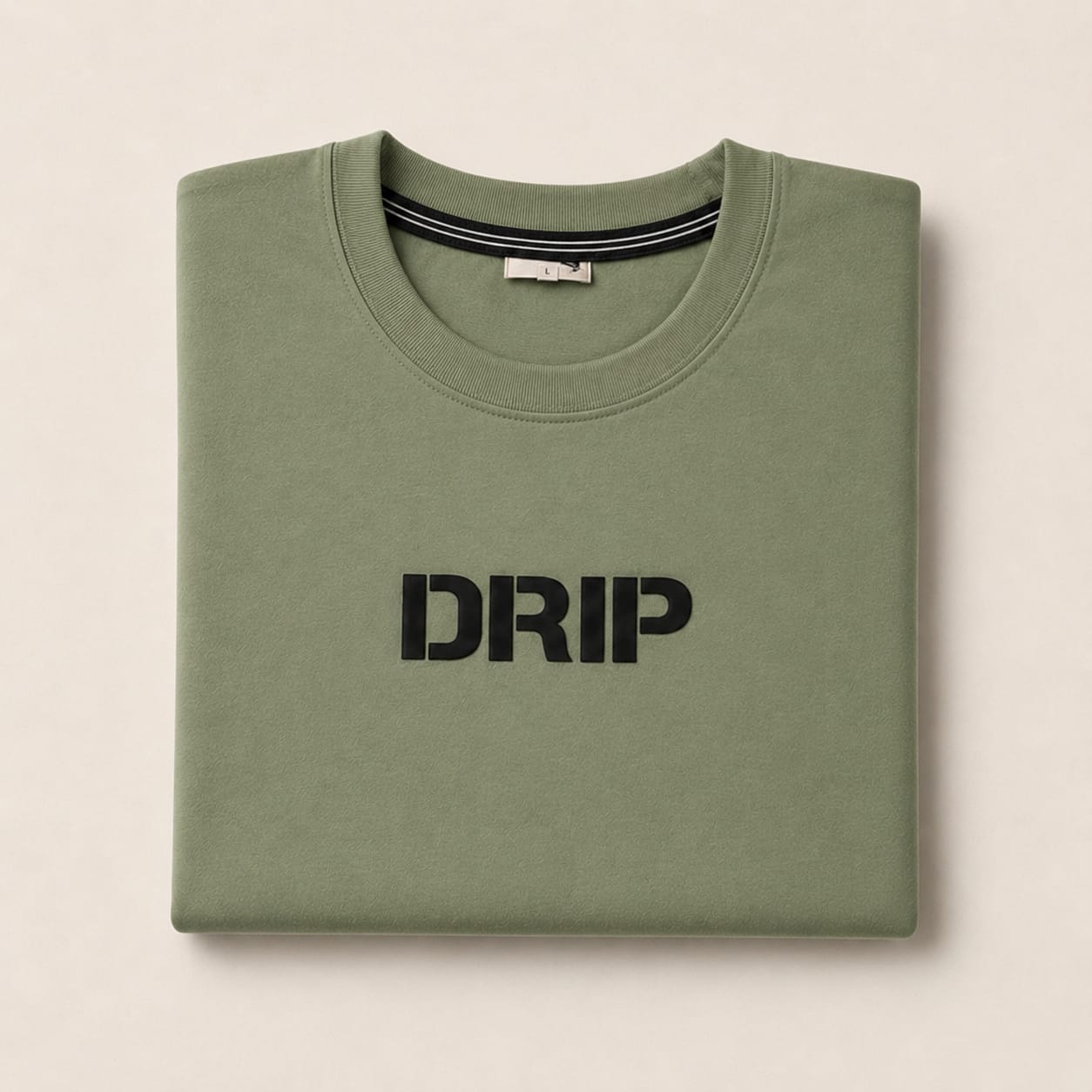 DRIP Minimal Oversized Tee | Premium Cotton Streetwear T-Shirt | Sage Green
