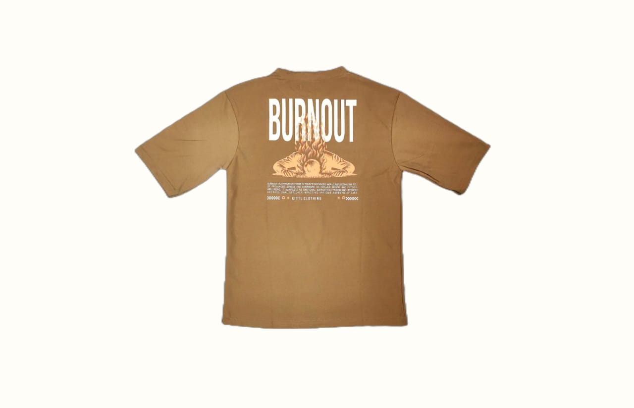 Burnout Minimal Oversized Tee | Premium Cotton Streetwear T-Shirt | Mocha Brown
