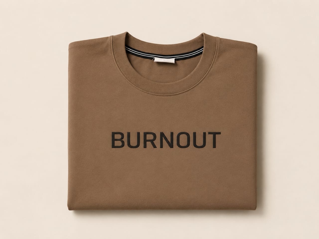 Burnout Minimal Oversized Tee | Premium Cotton Streetwear T-Shirt | Mocha Brown