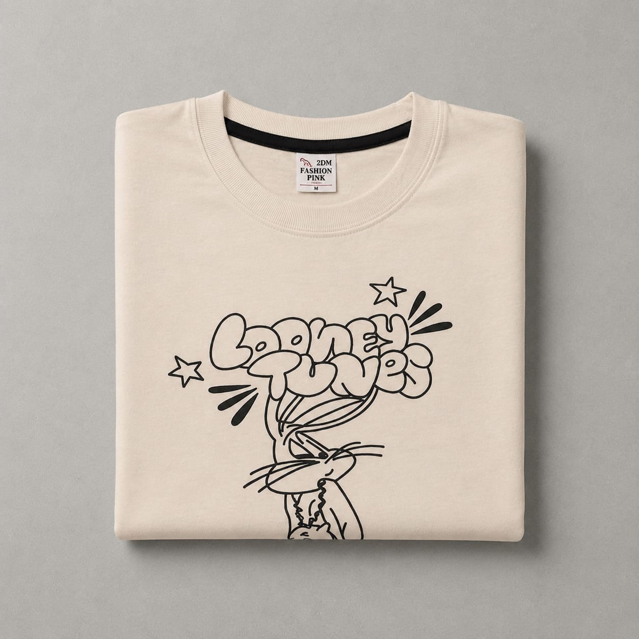 Looney Tunes Oversized Graphic Tee | Premium Cotton Streetwear T-Shirt | Off White