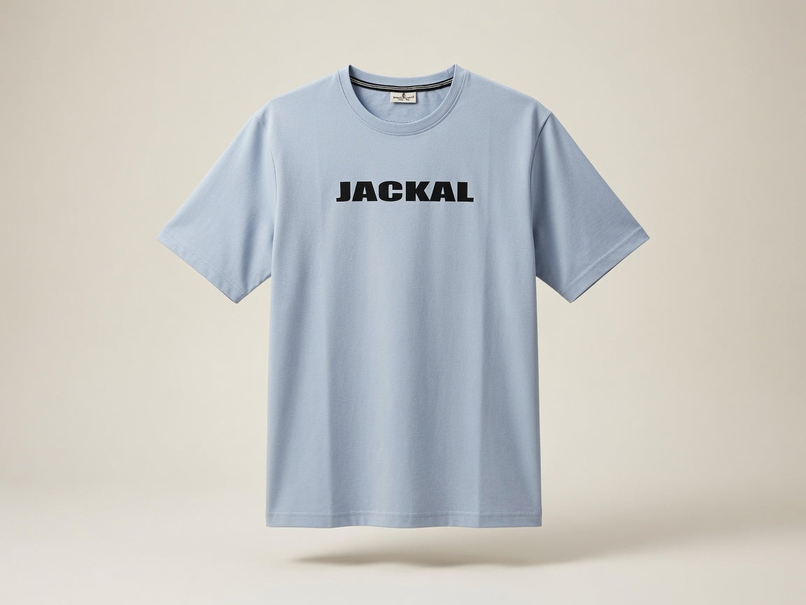 Jackal Minimal Oversized Tee | Premium Cotton Streetwear T-Shirt | Sky Blue