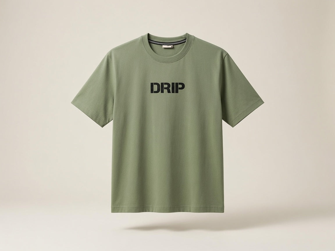 DRIP Minimal Oversized Tee | Premium Cotton Streetwear T-Shirt | Sage Green