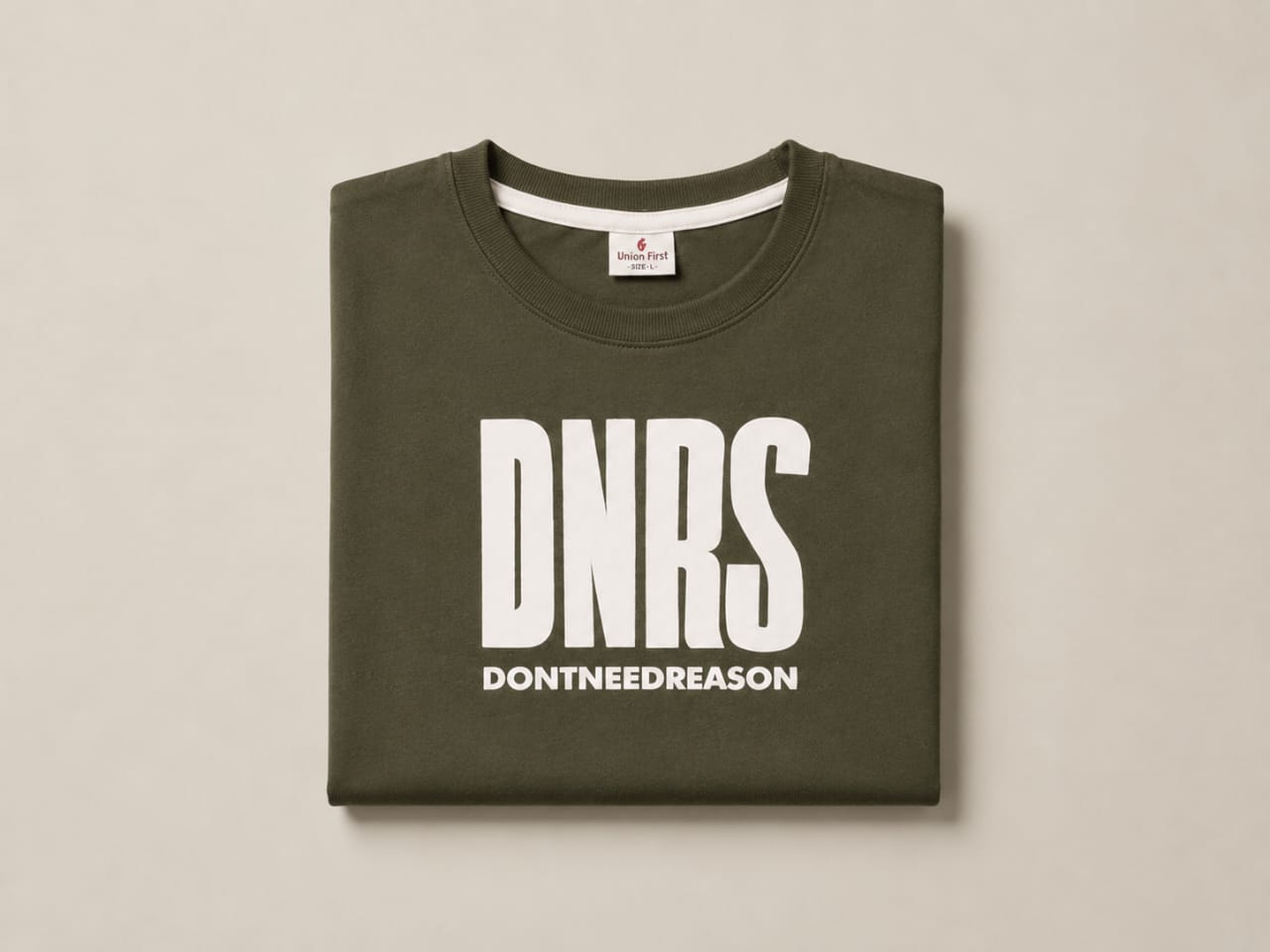 DNRS "Don't Need Reason" Oversized Tee – Olive Green Premium Streetwear T-Shirt