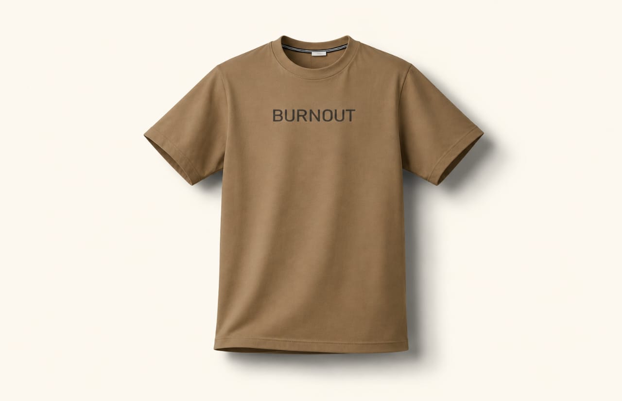 Burnout Minimal Oversized Tee | Premium Cotton Streetwear T-Shirt | Mocha Brown